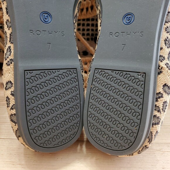 Rothy's 7/37.5 The Spot Loafer Leopard Animal Print Slip On Shoes Flats Women's - Picture 13 of 15